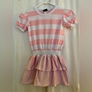 Jordache Pink and White Striped Girls Striped Dress Size 6X